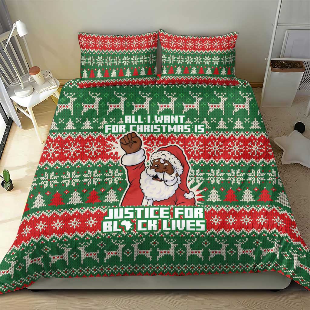 Justice For Black Lives Christmas Bedding Set Funny Xmas Holiday Patterns - Wonder Print Shop