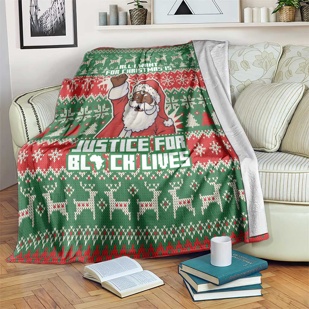 Justice For Black Lives Christmas Blanket Funny Xmas Holiday Patterns - Wonder Print Shop