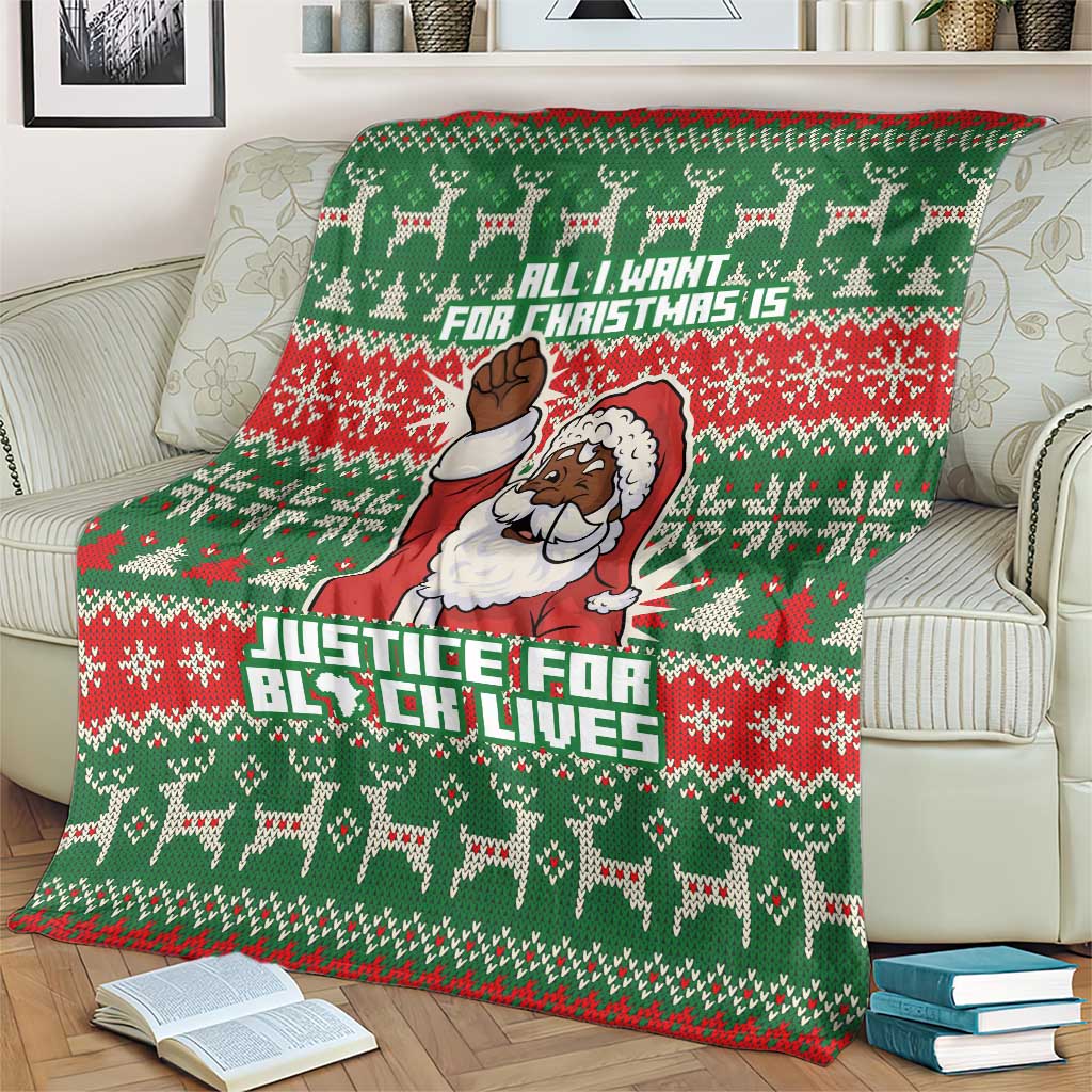 Justice For Black Lives Christmas Blanket Funny Xmas Holiday Patterns - Wonder Print Shop