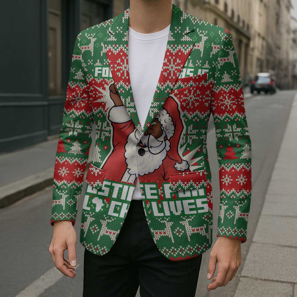 Justice For Black Lives Christmas Blazer Funny Xmas Holiday Patterns - Wonder Print Shop