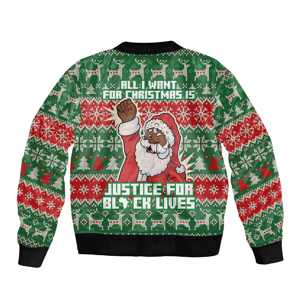 Justice For Black Lives Christmas Bomber Jacket Funny Xmas Holiday Patterns - Wonder Print Shop