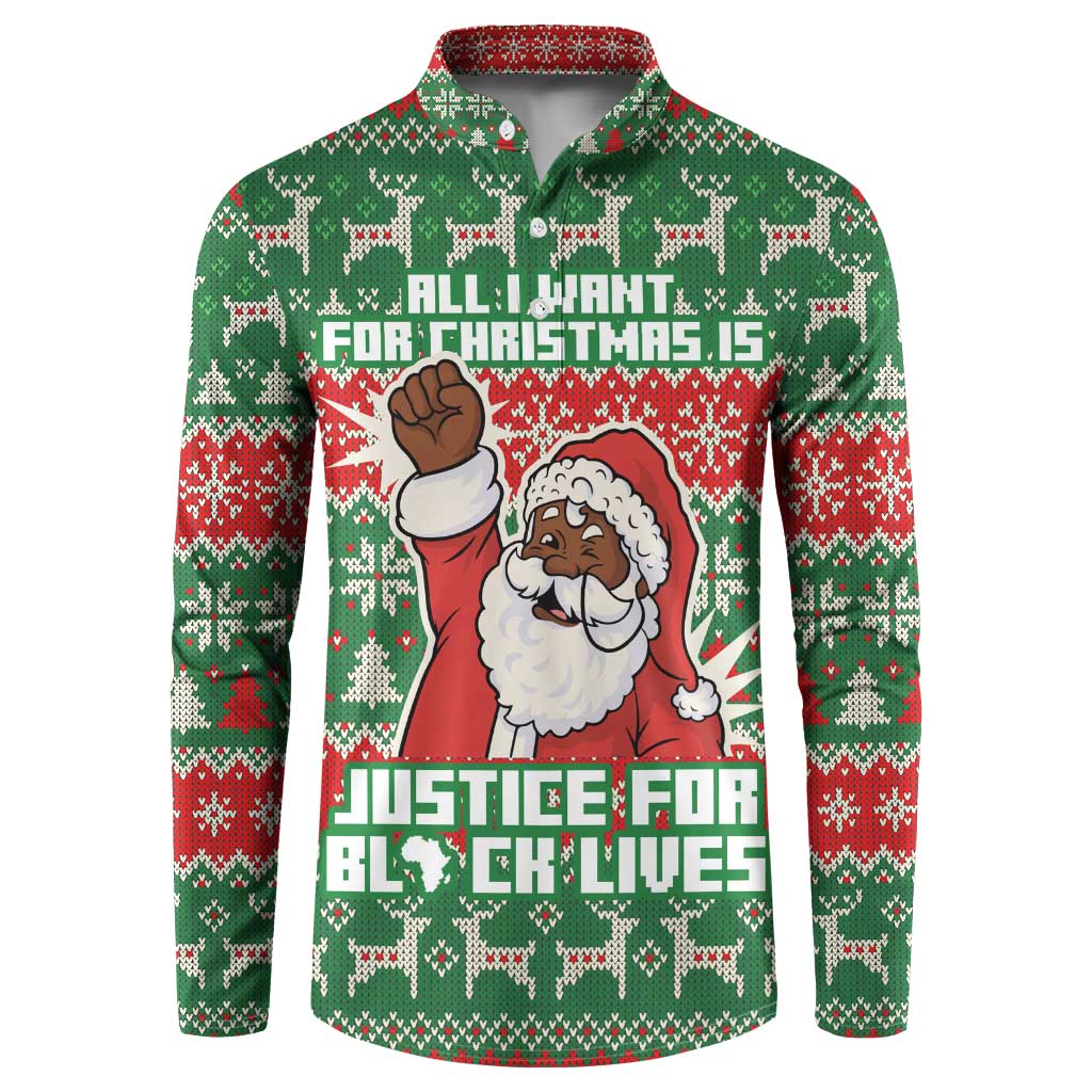 Justice For Black Lives Christmas Button Sweatshirt Funny Xmas Holiday Patterns - Wonder Print Shop