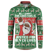 Justice For Black Lives Christmas Button Sweatshirt Funny Xmas Holiday Patterns - Wonder Print Shop