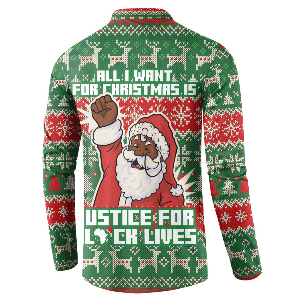 Justice For Black Lives Christmas Button Sweatshirt Funny Xmas Holiday Patterns - Wonder Print Shop