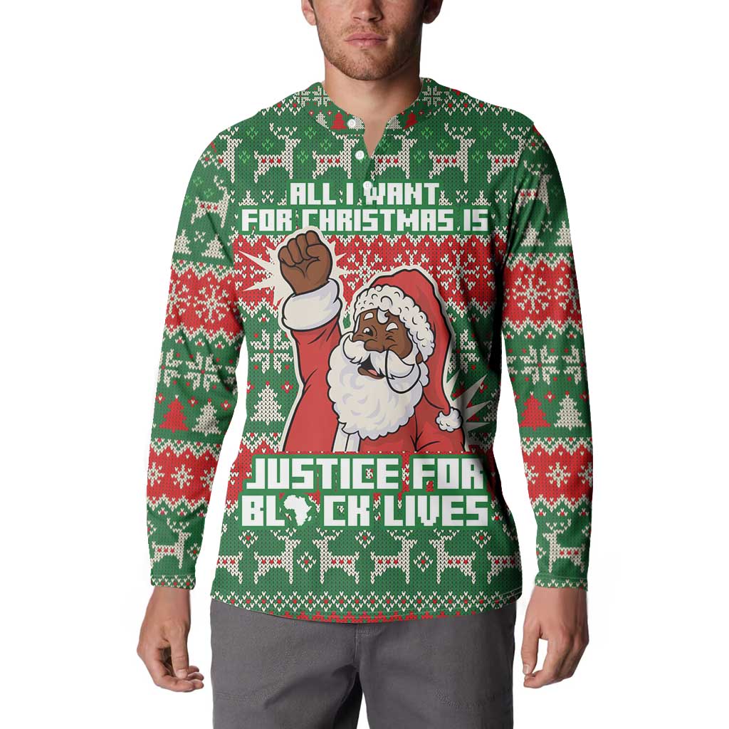 Justice For Black Lives Christmas Button Sweatshirt Funny Xmas Holiday Patterns - Wonder Print Shop
