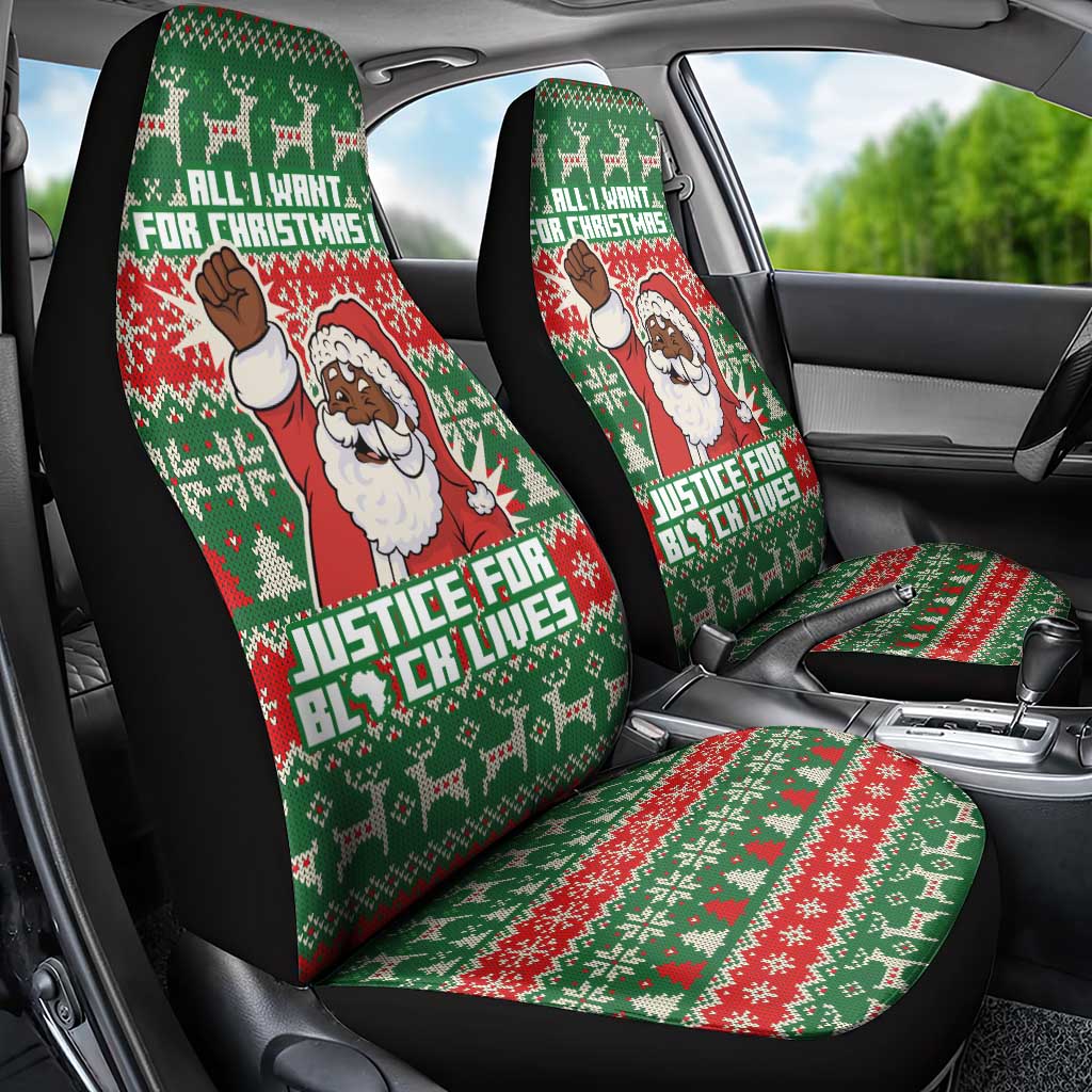 Justice For Black Lives Christmas Car Seat Cover Funny Xmas Holiday Patterns - Wonder Print Shop