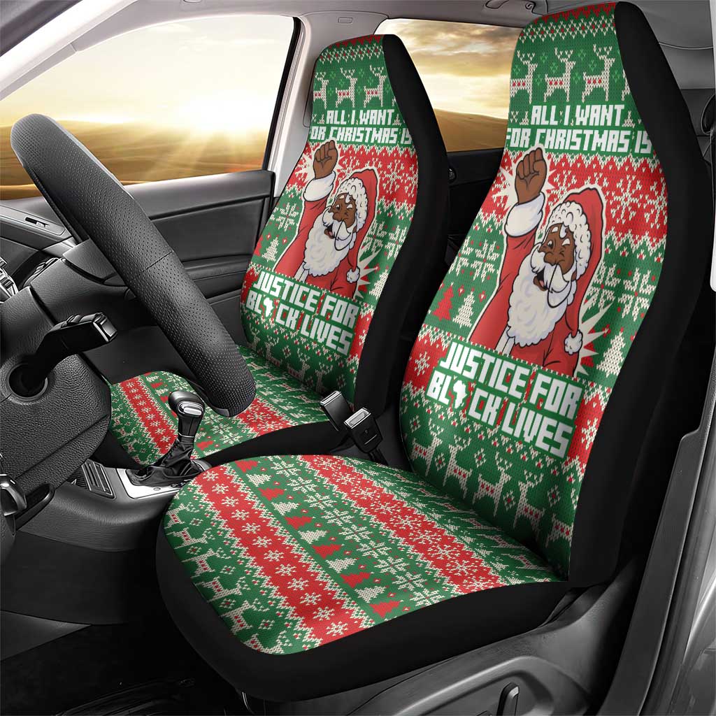 Justice For Black Lives Christmas Car Seat Cover Funny Xmas Holiday Patterns - Wonder Print Shop
