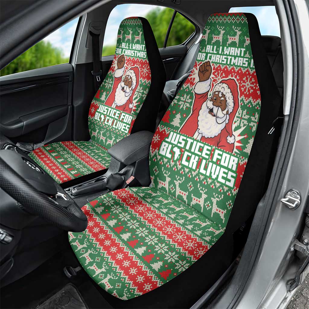 Justice For Black Lives Christmas Car Seat Cover Funny Xmas Holiday Patterns - Wonder Print Shop
