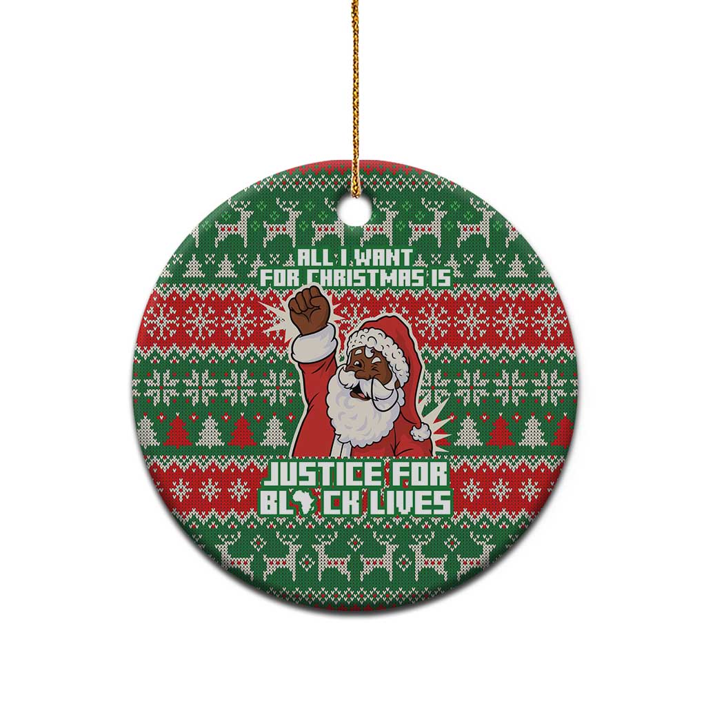 Justice For Black Lives Christmas Ceramic Ornament Funny Xmas Holiday Patterns - Wonder Print Shop