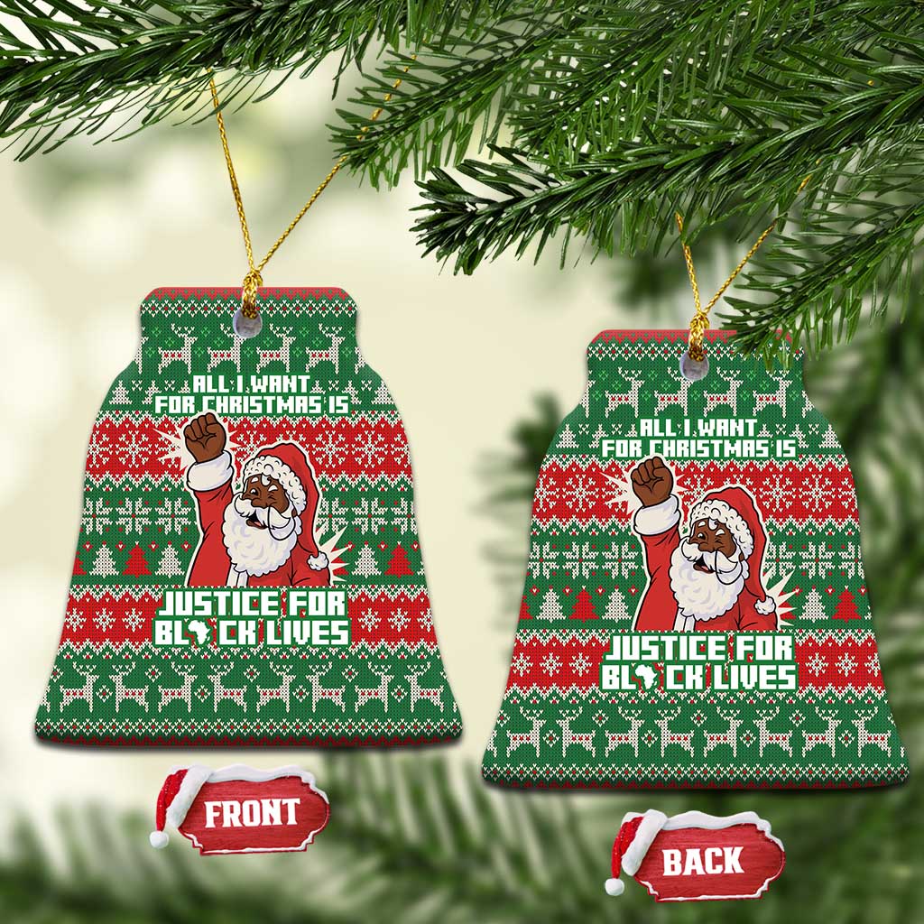 Justice For Black Lives Christmas Ceramic Ornament Funny Xmas Holiday Patterns - Wonder Print Shop