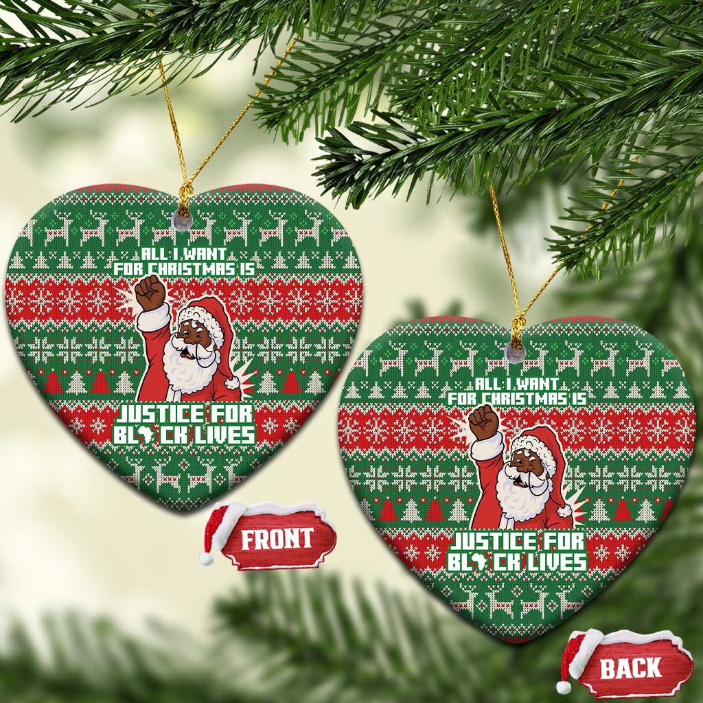Justice For Black Lives Christmas Ceramic Ornament Funny Xmas Holiday Patterns - Wonder Print Shop
