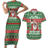 Justice For Black Lives Christmas Couples Matching Short Sleeve Bodycon Dress and Hawaiian Shirt Funny Xmas Holiday Patterns - Wonder Print Shop