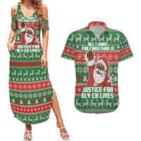 Justice For Black Lives Christmas Couples Matching Summer Maxi Dress and Hawaiian Shirt Funny Xmas Holiday Patterns - Wonder Print Shop
