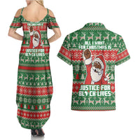 Justice For Black Lives Christmas Couples Matching Summer Maxi Dress and Hawaiian Shirt Funny Xmas Holiday Patterns - Wonder Print Shop