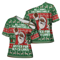 Justice For Black Lives Christmas Cross Shoulder Shirt Funny Xmas Holiday Patterns - Wonder Print Shop