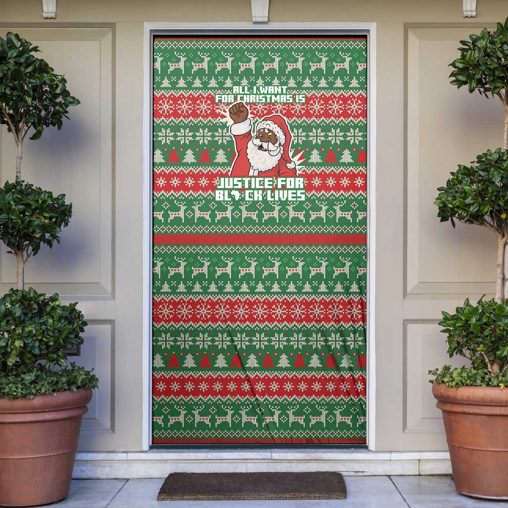 Justice For Black Lives Christmas Door Cover Funny Xmas Holiday Patterns - Wonder Print Shop