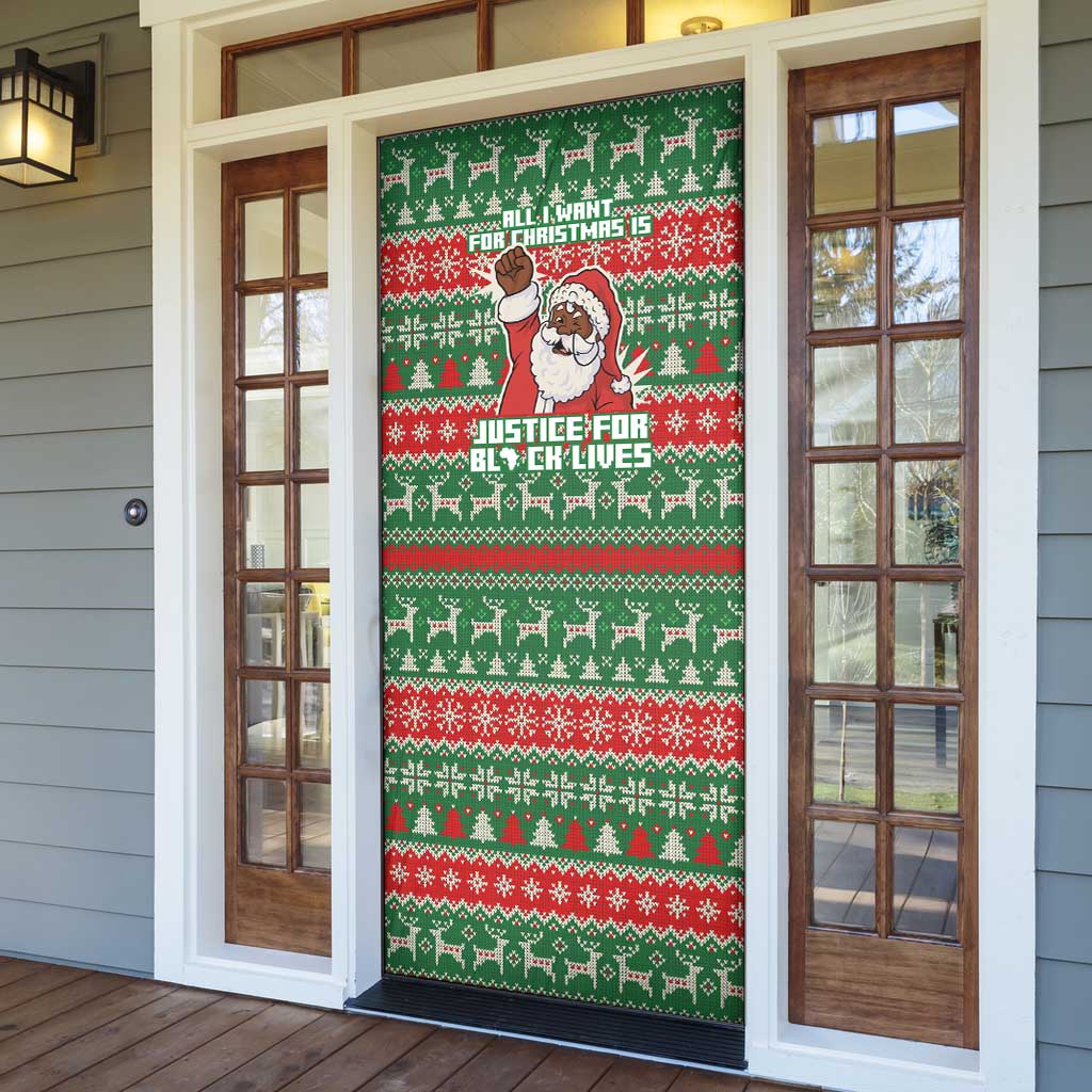 Justice For Black Lives Christmas Door Cover Funny Xmas Holiday Patterns - Wonder Print Shop