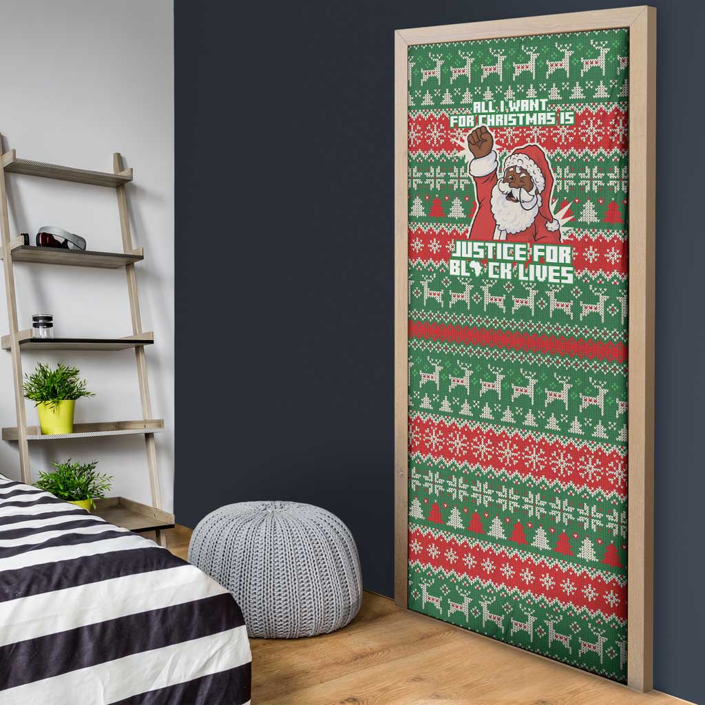Justice For Black Lives Christmas Door Cover Funny Xmas Holiday Patterns - Wonder Print Shop