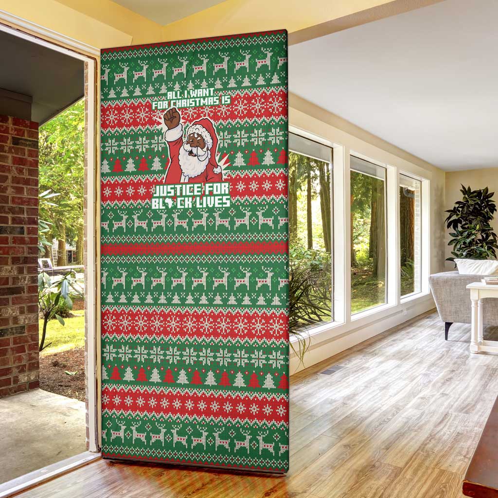 Justice For Black Lives Christmas Door Cover Funny Xmas Holiday Patterns - Wonder Print Shop