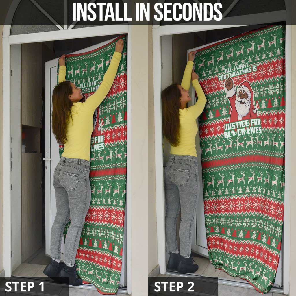 Justice For Black Lives Christmas Door Cover Funny Xmas Holiday Patterns - Wonder Print Shop