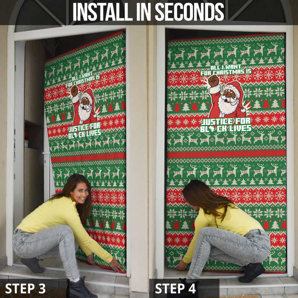Justice For Black Lives Christmas Door Cover Funny Xmas Holiday Patterns - Wonder Print Shop