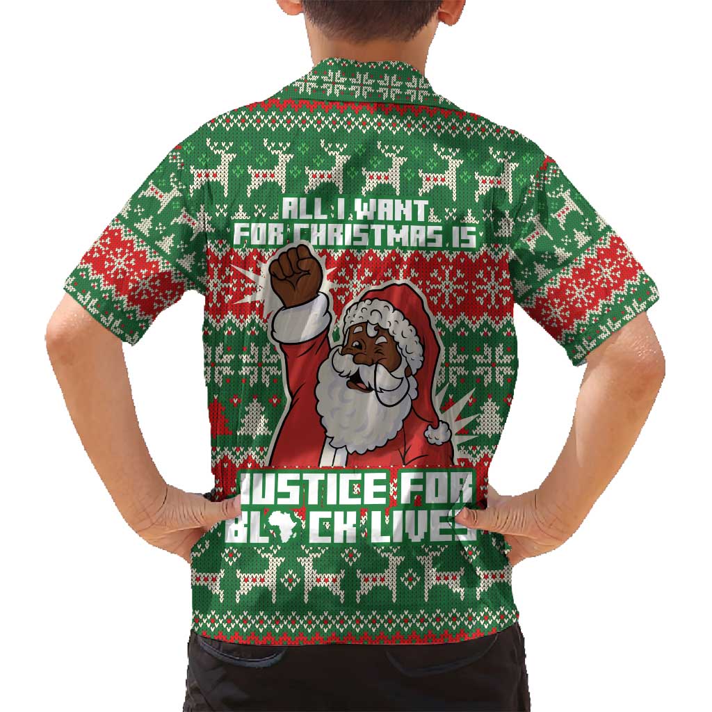 Justice For Black Lives Christmas Family Matching Long Sleeve Bodycon Dress and Hawaiian Shirt Funny Xmas Holiday Patterns - Wonder Print Shop