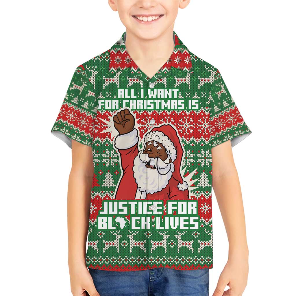 Justice For Black Lives Christmas Family Matching Long Sleeve Bodycon Dress and Hawaiian Shirt Funny Xmas Holiday Patterns - Wonder Print Shop
