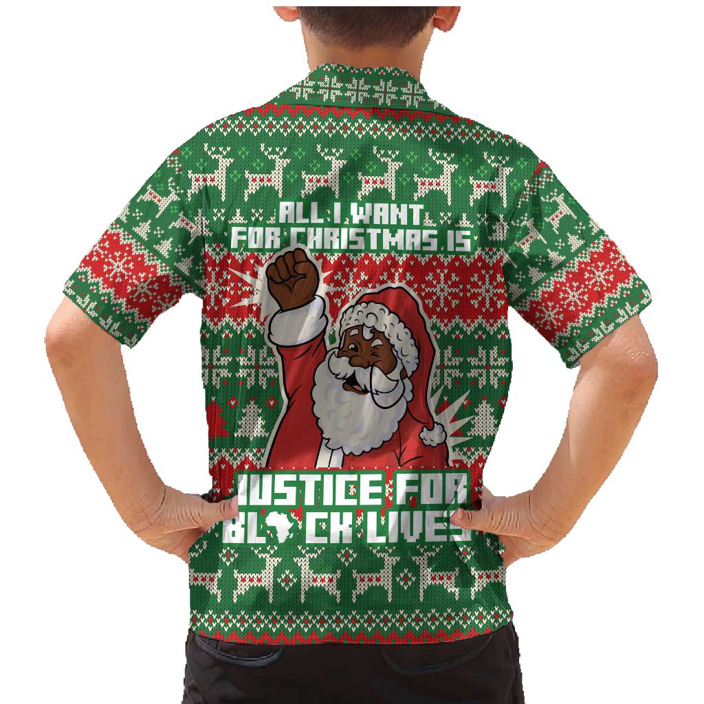 Justice For Black Lives Christmas Family Matching Mermaid Dress and Hawaiian Shirt Funny Xmas Holiday Patterns - Wonder Print Shop