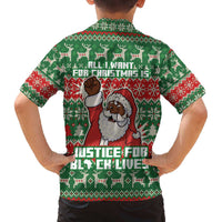 Justice For Black Lives Christmas Family Matching Off The Shoulder Long Sleeve Dress and Hawaiian Shirt Funny Xmas Holiday Patterns - Wonder Print Shop