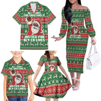 Justice For Black Lives Christmas Family Matching Off The Shoulder Long Sleeve Dress and Hawaiian Shirt Funny Xmas Holiday Patterns - Wonder Print Shop