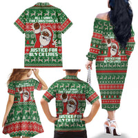 Justice For Black Lives Christmas Family Matching Off The Shoulder Long Sleeve Dress and Hawaiian Shirt Funny Xmas Holiday Patterns - Wonder Print Shop