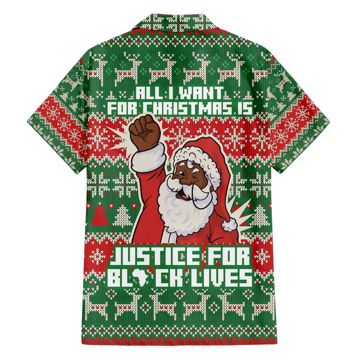 Justice For Black Lives Christmas Family Matching Off The Shoulder Long Sleeve Dress and Hawaiian Shirt Funny Xmas Holiday Patterns - Wonder Print Shop