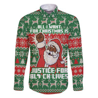 Justice For Black Lives Christmas Family Matching Off The Shoulder Long Sleeve Dress and Hawaiian Shirt Funny Xmas Holiday Patterns - Wonder Print Shop