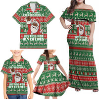 Justice For Black Lives Christmas Family Matching Off Shoulder Maxi Dress and Hawaiian Shirt Funny Xmas Holiday Patterns - Wonder Print Shop