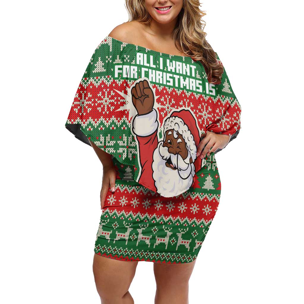 Justice For Black Lives Christmas Family Matching Off Shoulder Short Dress and Hawaiian Shirt Funny Xmas Holiday Patterns - Wonder Print Shop