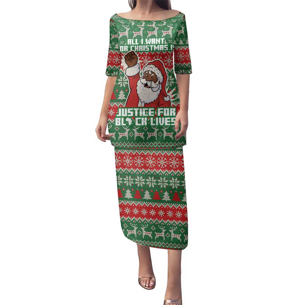 Justice For Black Lives Christmas Family Matching Puletasi and Hawaiian Shirt Funny Xmas Holiday Patterns - Wonder Print Shop