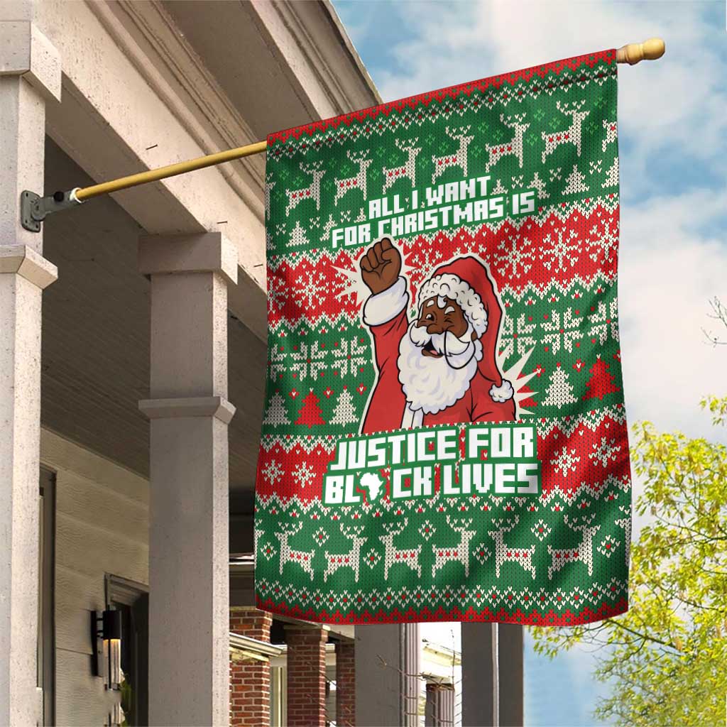 Justice For Black Lives Christmas Garden Flag Funny Xmas Holiday Patterns - Wonder Print Shop