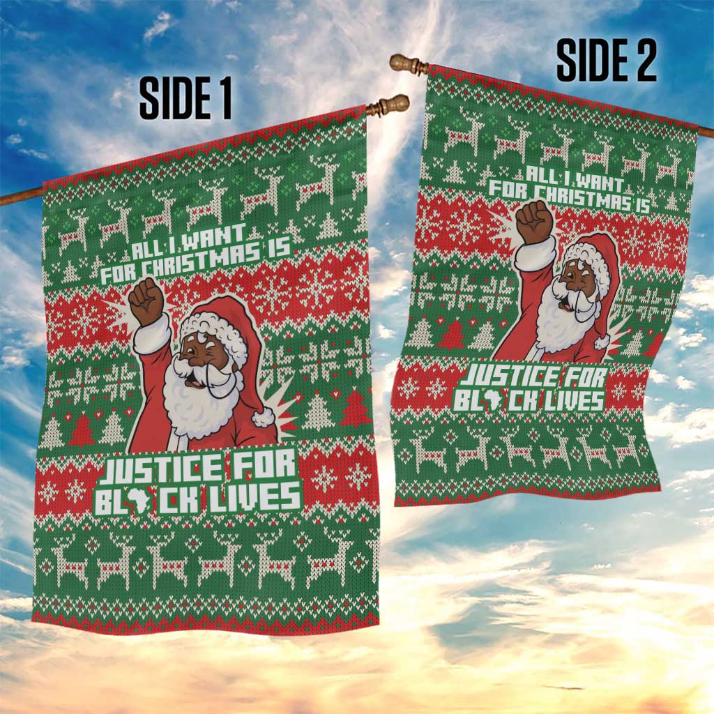 Justice For Black Lives Christmas Garden Flag Funny Xmas Holiday Patterns - Wonder Print Shop
