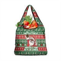 Justice For Black Lives Christmas Grocery Bag Funny Xmas Holiday Patterns - Wonder Print Shop
