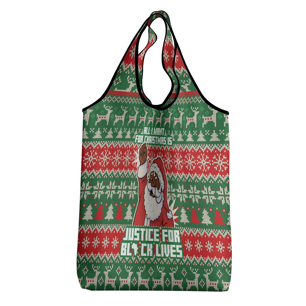 Justice For Black Lives Christmas Grocery Bag Funny Xmas Holiday Patterns - Wonder Print Shop