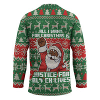 Justice For Black Lives Christmas Hockey Jersey Funny Xmas Holiday Patterns - Wonder Print Shop