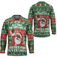Justice For Black Lives Christmas Hockey Jersey Funny Xmas Holiday Patterns - Wonder Print Shop