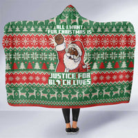 Justice For Black Lives Christmas Hooded Blanket Funny Xmas Holiday Patterns - Wonder Print Shop