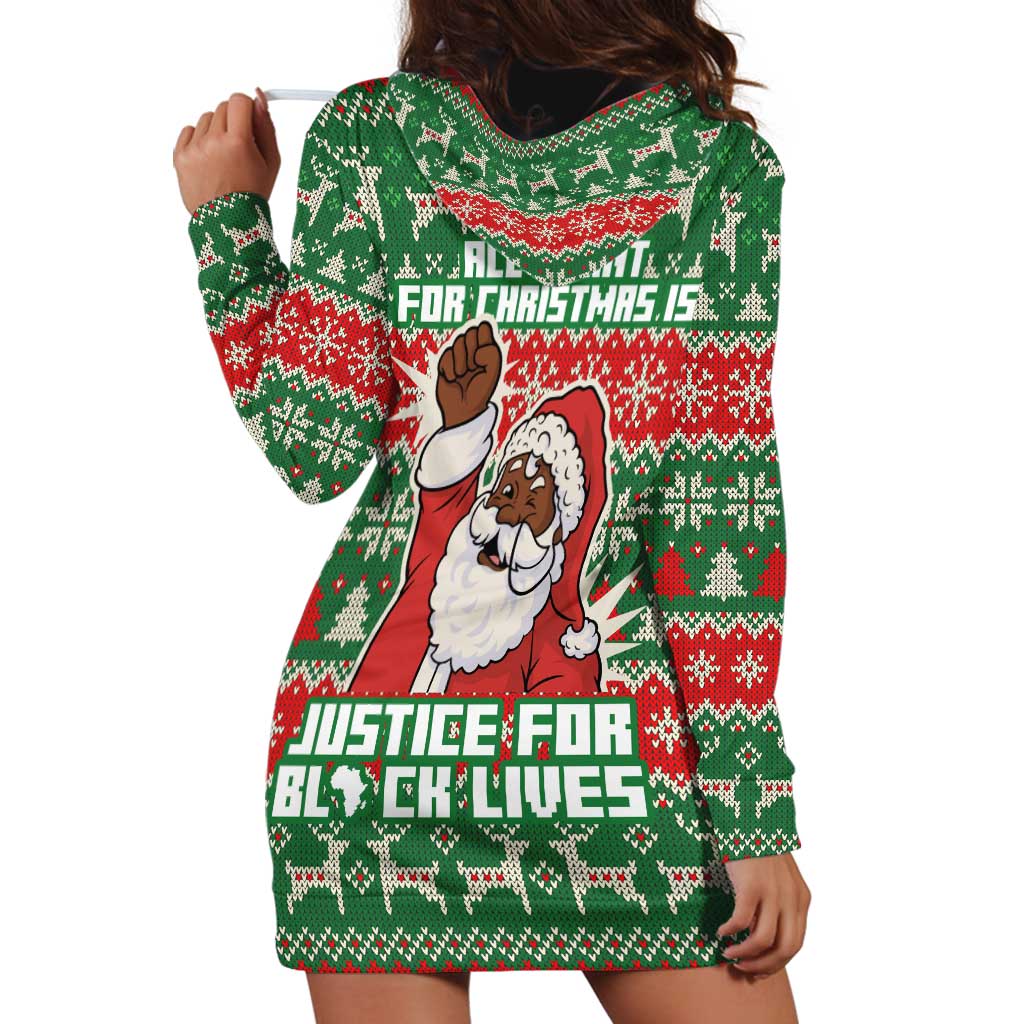 Justice For Black Lives Christmas Hoodie Dress Funny Xmas Holiday Patterns - Wonder Print Shop