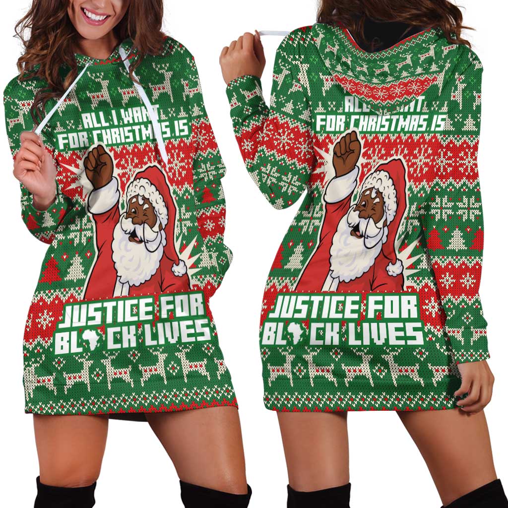 Justice For Black Lives Christmas Hoodie Dress Funny Xmas Holiday Patterns - Wonder Print Shop