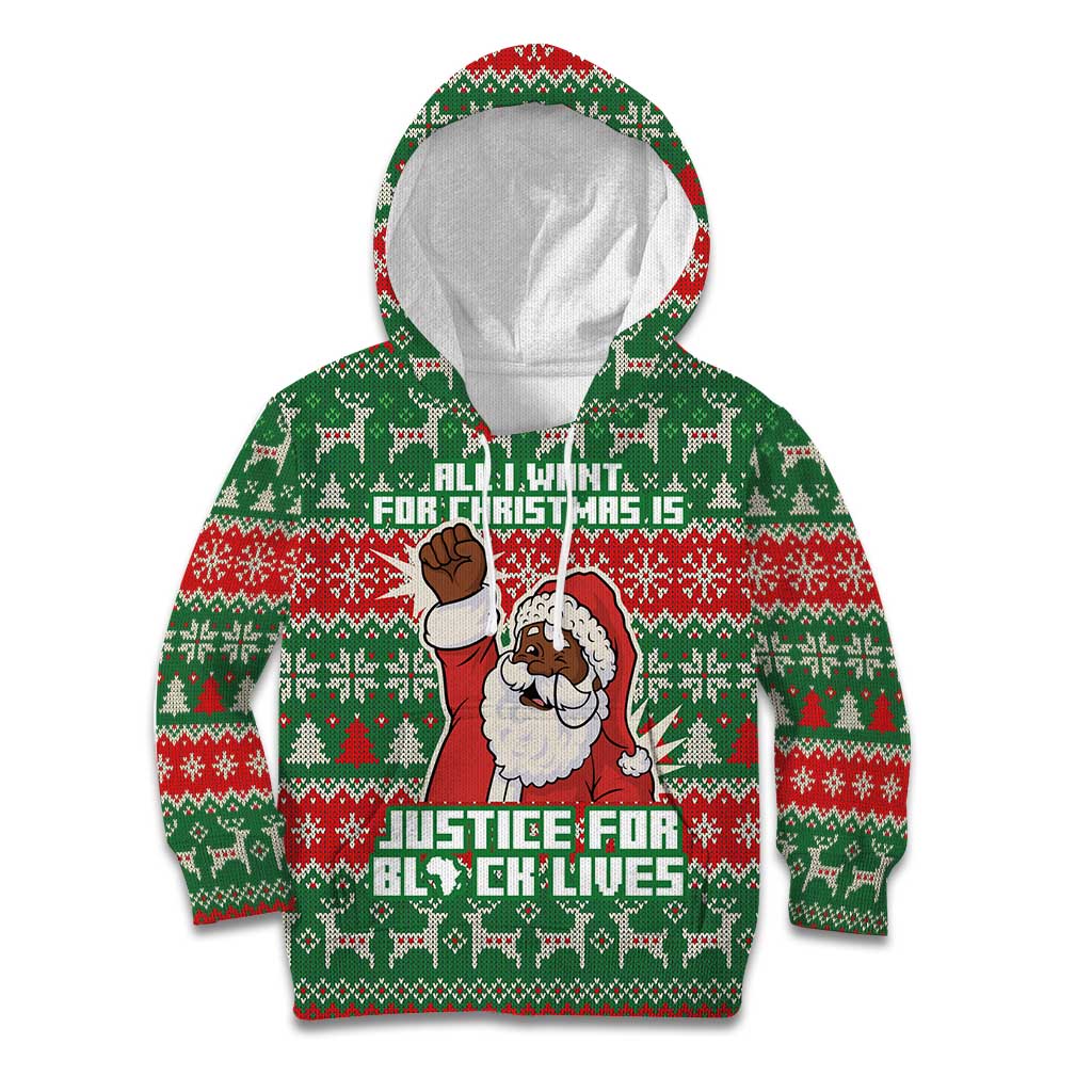 Justice For Black Lives Christmas Kid Hoodie Funny Xmas Holiday Patterns - Wonder Print Shop