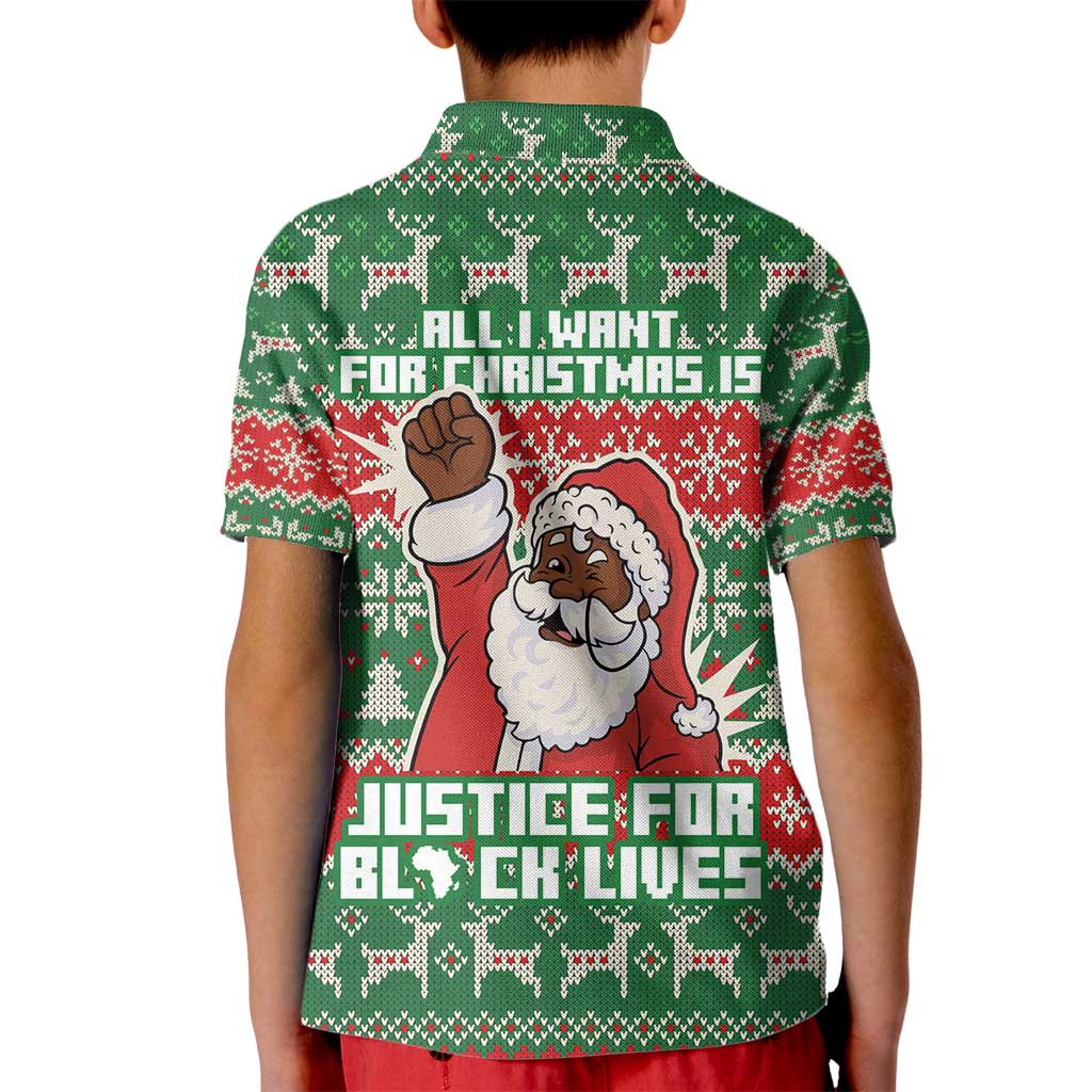 Justice For Black Lives Christmas Kid Polo Shirt Funny Xmas Holiday Patterns - Wonder Print Shop