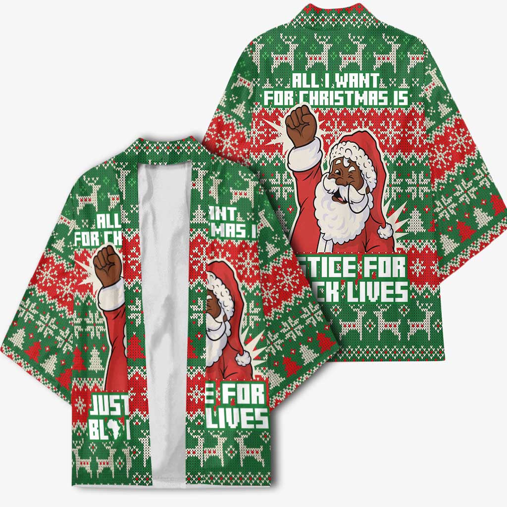 Justice For Black Lives Christmas Kimono Funny Xmas Holiday Patterns - Wonder Print Shop