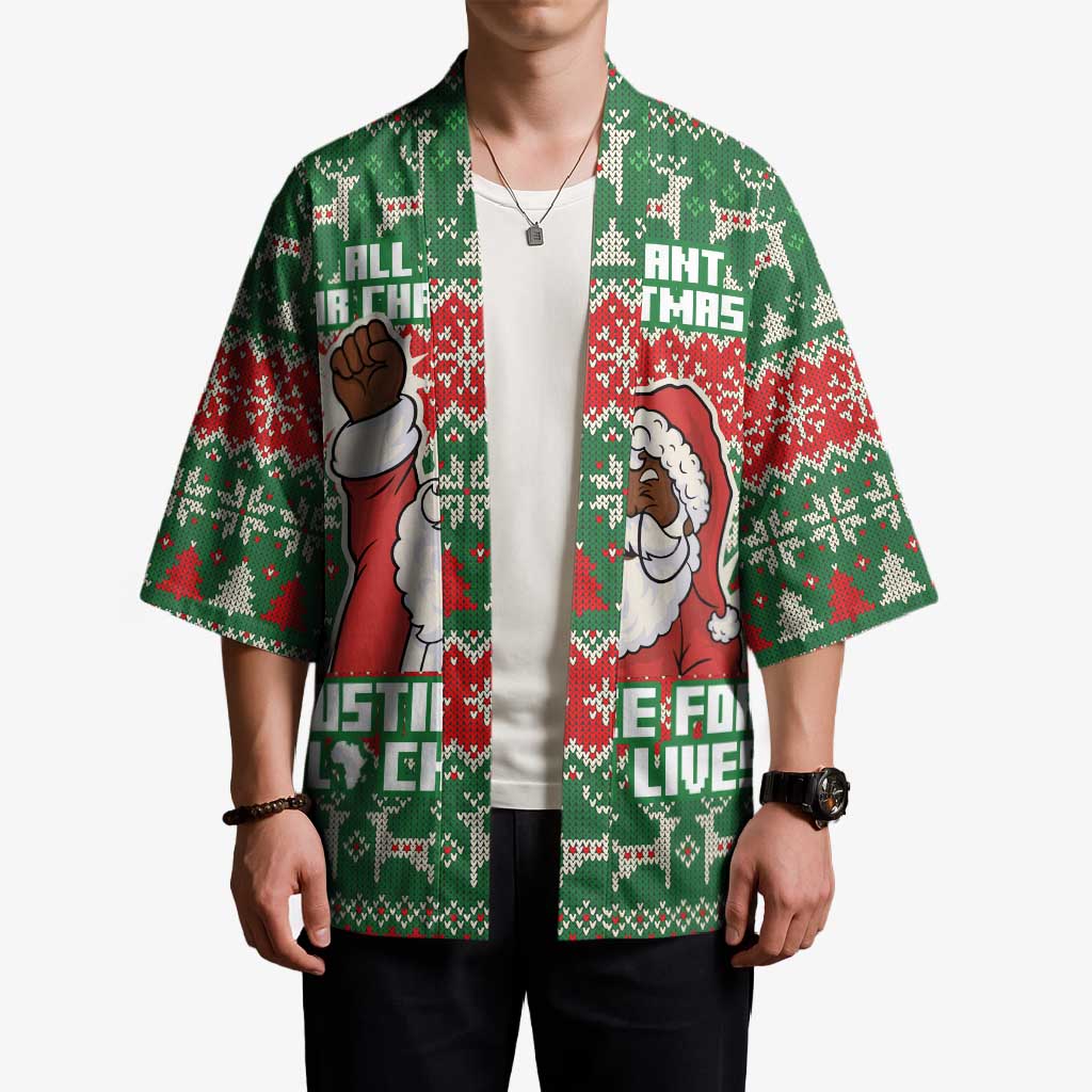 Justice For Black Lives Christmas Kimono Funny Xmas Holiday Patterns - Wonder Print Shop