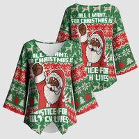 Justice For Black Lives Christmas Kimono Sleeve Blouse Funny Xmas Holiday Patterns - Wonder Print Shop